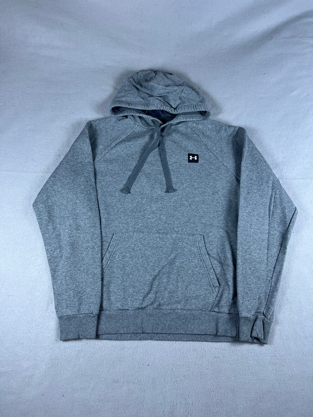 Under Armour Hoodie Men M Gray Raglan Sleeve Loose Fit Fleece Sweatshirt Outdoor